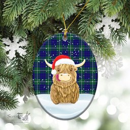 Scottish Hamilton Hunting Modern Tartan Christmas Ceramic Ornament - Highland Cows Style - Tartan Plaid Christmas Decor Scottish Plaid Tartan Plaid - ScotsTee - scotstee.com