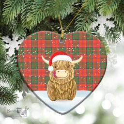 Scottish Grant Ancient Tartan Christmas Ceramic Ornament - Highland Cows Style - Tartan Plaid Christmas Decor Scottish Plaid Tartan Plaid - ScotsTee - scotstee.com