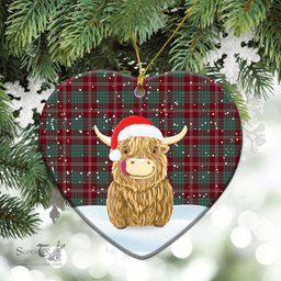 Scottish Crawford Modern Tartan Christmas Ceramic Ornament - Highland Cows Style - Tartan Plaid Christmas Decor Scottish Plaid Tartan Plaid - ScotsTee - scotstee.com