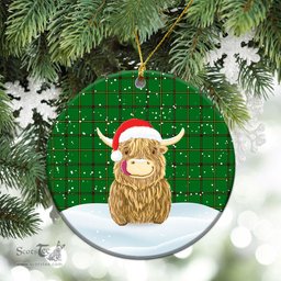 Scottish Don Tartan Christmas Ceramic Ornament - Highland Cows Style - Tartan Plaid Christmas Decor Scottish Plaid Tartan Plaid - ScotsTee - scotstee.com