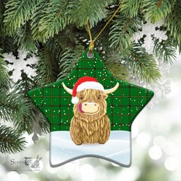Scottish Don Tartan Christmas Ceramic Ornament - Highland Cows Style - Tartan Plaid Christmas Decor Scottish Plaid Tartan Plaid - ScotsTee - scotstee.com