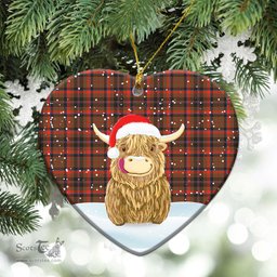 Scottish Cumming Hunting Weathered Tartan Christmas Ceramic Ornament - Highland Cows Style - Tartan Plaid Christmas Decor Scottish Plaid Tartan Plaid - ScotsTee - scotstee.com