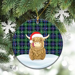 Scottish Farquharson Ancient Tartan Christmas Ceramic Ornament - Highland Cows Style - Tartan Plaid Christmas Decor Scottish Plaid Tartan Plaid - ScotsTee - scotstee.com