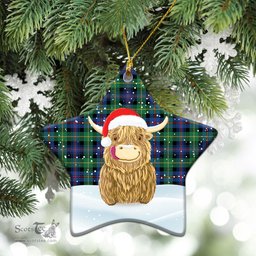 Scottish Farquharson Ancient Tartan Christmas Ceramic Ornament - Highland Cows Style - Tartan Plaid Christmas Decor Scottish Plaid Tartan Plaid - ScotsTee - scotstee.com