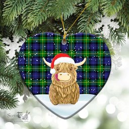 Scottish Gordon Modern Tartan Christmas Ceramic Ornament - Highland Cows Style - Tartan Plaid Christmas Decor Scottish Plaid Tartan Plaid - ScotsTee - scotstee.com