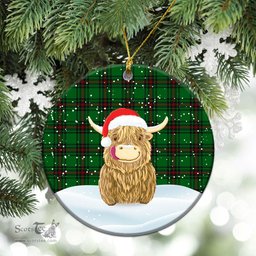 Scottish Halkett Tartan Christmas Ceramic Ornament - Highland Cows Style - Tartan Plaid Christmas Decor Scottish Plaid Tartan Plaid - ScotsTee - scotstee.com