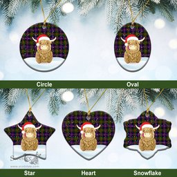 Scottish Chalmers (Balnacraig) Tartan Christmas Ceramic Ornament - Highland Cows Style - Tartan Plaid Christmas Decor Scottish Plaid Tartan Plaid - ScotsTee - scotstee.com