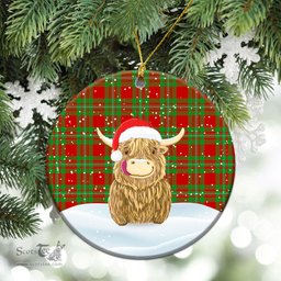 Scottish Grierson Tartan Christmas Ceramic Ornament - Highland Cows Style - Tartan Plaid Christmas Decor Scottish Plaid Tartan Plaid - ScotsTee - scotstee.com