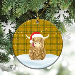 Scottish Houston Tartan Christmas Ceramic Ornament - Highland Cows Style - Tartan Plaid Christmas Decor Scottish Plaid Tartan Plaid - ScotsTee - scotstee.com
