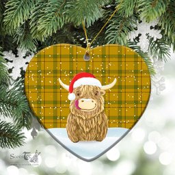 Scottish Houston Tartan Christmas Ceramic Ornament - Highland Cows Style - Tartan Plaid Christmas Decor Scottish Plaid Tartan Plaid - ScotsTee - scotstee.com