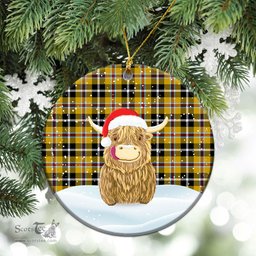 Scottish Cornish Tartan Christmas Ceramic Ornament - Highland Cows Style - Tartan Plaid Christmas Decor Scottish Plaid Tartan Plaid - ScotsTee - scotstee.com