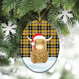 Scottish Cornish Tartan Christmas Ceramic Ornament - Highland Cows Style - Tartan Plaid Christmas Decor Scottish Plaid Tartan Plaid - ScotsTee - scotstee.com