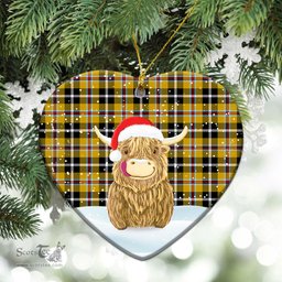 Scottish Cornish Tartan Christmas Ceramic Ornament - Highland Cows Style - Tartan Plaid Christmas Decor Scottish Plaid Tartan Plaid - ScotsTee - scotstee.com