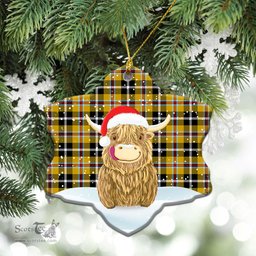 Scottish Cornish Tartan Christmas Ceramic Ornament - Highland Cows Style - Tartan Plaid Christmas Decor Scottish Plaid Tartan Plaid - ScotsTee - scotstee.com