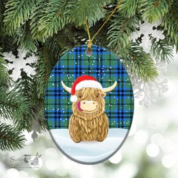 Scottish Falconer Tartan Christmas Ceramic Ornament - Highland Cows Style - Tartan Plaid Christmas Decor Scottish Plaid Tartan Plaid - ScotsTee - scotstee.com