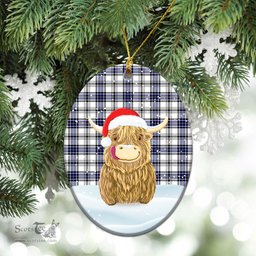 Scottish Hannay Modern Tartan Christmas Ceramic Ornament - Highland Cows Style - Tartan Plaid Christmas Decor Scottish Plaid Tartan Plaid - ScotsTee - scotstee.com