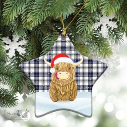 Scottish Hannay Modern Tartan Christmas Ceramic Ornament - Highland Cows Style - Tartan Plaid Christmas Decor Scottish Plaid Tartan Plaid - ScotsTee - scotstee.com