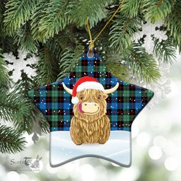 Scottish Guthrie Ancient Tartan Christmas Ceramic Ornament - Highland Cows Style - Tartan Plaid Christmas Decor Scottish Plaid Tartan Plaid - ScotsTee - scotstee.com