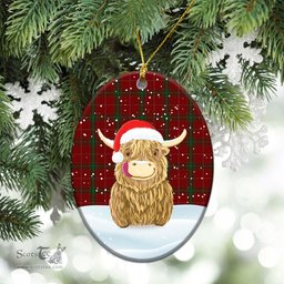 Scottish Carruthers Tartan Christmas Ceramic Ornament - Highland Cows Style - Tartan Plaid Christmas Decor Scottish Plaid Tartan Plaid - ScotsTee - scotstee.com