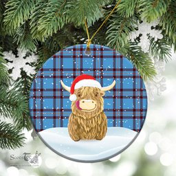 Scottish Elliott Ancient Tartan Christmas Ceramic Ornament - Highland Cows Style - Tartan Plaid Christmas Decor Scottish Plaid Tartan Plaid - ScotsTee - scotstee.com