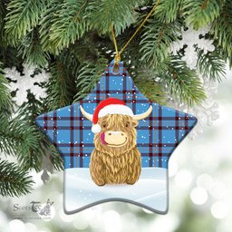 Scottish Elliott Ancient Tartan Christmas Ceramic Ornament - Highland Cows Style - Tartan Plaid Christmas Decor Scottish Plaid Tartan Plaid - ScotsTee - scotstee.com