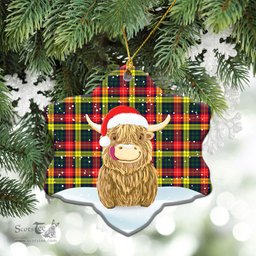 Scottish Dewar Tartan Christmas Ceramic Ornament - Highland Cows Style - Tartan Plaid Christmas Decor Scottish Plaid Tartan Plaid - ScotsTee - scotstee.com