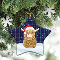 Scottish Kirkaldy Tartan Christmas Ceramic Ornament - Highland Cows Style - Tartan Plaid Christmas Decor Scottish Plaid Tartan Plaid - ScotsTee - scotstee.com