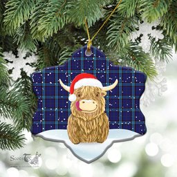 Scottish Kirkaldy Tartan Christmas Ceramic Ornament - Highland Cows Style - Tartan Plaid Christmas Decor Scottish Plaid Tartan Plaid - ScotsTee - scotstee.com
