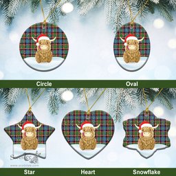 Scottish Glass Tartan Christmas Ceramic Ornament - Highland Cows Style - Tartan Plaid Christmas Decor Scottish Plaid Tartan Plaid - ScotsTee - scotstee.com
