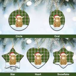 Scottish Cunningham Dress Green Dancers Tartan Christmas Ceramic Ornament - Highland Cows Style - Tartan Plaid Christmas Decor Scottish Plaid Tartan Plaid - ScotsTee - scotstee.com