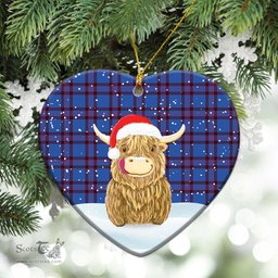 Scottish Elliot Modern Tartan Christmas Ceramic Ornament - Highland Cows Style - Tartan Plaid Christmas Decor Scottish Plaid Tartan Plaid - ScotsTee - scotstee.com