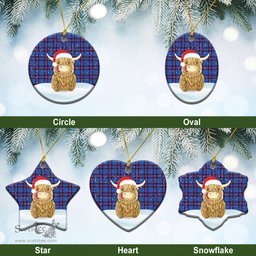 Scottish Elliot Modern Tartan Christmas Ceramic Ornament - Highland Cows Style - Tartan Plaid Christmas Decor Scottish Plaid Tartan Plaid - ScotsTee - scotstee.com