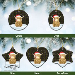 Scottish Hall Tartan Christmas Ceramic Ornament - Highland Cows Style - Tartan Plaid Christmas Decor Scottish Plaid Tartan Plaid - ScotsTee - scotstee.com