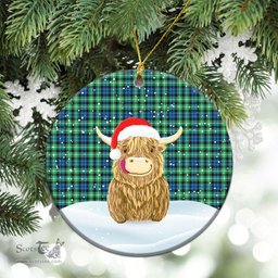 Scottish Graham of Montrose Ancient Tartan Christmas Ceramic Ornament - Highland Cows Style - Tartan Plaid Christmas Decor Scottish Plaid Tartan Plaid - ScotsTee - scotstee.com