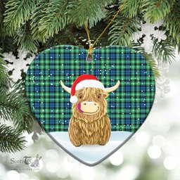 Scottish Graham of Montrose Ancient Tartan Christmas Ceramic Ornament - Highland Cows Style - Tartan Plaid Christmas Decor Scottish Plaid Tartan Plaid - ScotsTee - scotstee.com