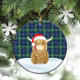 Scottish Davidson of Tulloch Tartan Christmas Ceramic Ornament - Highland Cows Style - Tartan Plaid Christmas Decor Scottish Plaid Tartan Plaid - ScotsTee - scotstee.com