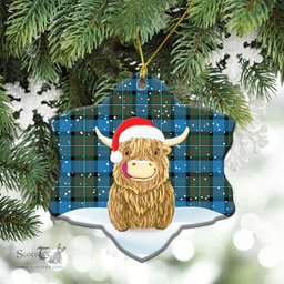 Scottish Fergusson Ancient Tartan Christmas Ceramic Ornament - Highland Cows Style - Tartan Plaid Christmas Decor Scottish Plaid Tartan Plaid - ScotsTee - scotstee.com