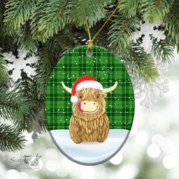 Scottish Clephan (or Clephane) Tartan Christmas Ceramic Ornament - Highland Cows Style - Tartan Plaid Christmas Decor Scottish Plaid Tartan Plaid - ScotsTee - scotstee.com