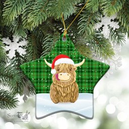 Scottish Clephan (or Clephane) Tartan Christmas Ceramic Ornament - Highland Cows Style - Tartan Plaid Christmas Decor Scottish Plaid Tartan Plaid - ScotsTee - scotstee.com