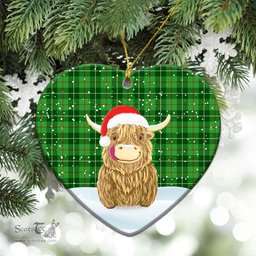 Scottish Clephan (or Clephane) Tartan Christmas Ceramic Ornament - Highland Cows Style - Tartan Plaid Christmas Decor Scottish Plaid Tartan Plaid - ScotsTee - scotstee.com