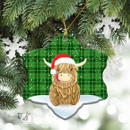 Scottish Clephan (or Clephane) Tartan Christmas Ceramic Ornament - Highland Cows Style - Tartan Plaid Christmas Decor Scottish Plaid Tartan Plaid - ScotsTee - scotstee.com