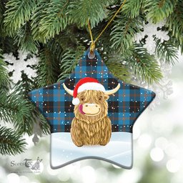 Scottish Garden Tartan Christmas Ceramic Ornament - Highland Cows Style - Tartan Plaid Christmas Decor Scottish Plaid Tartan Plaid - ScotsTee - scotstee.com