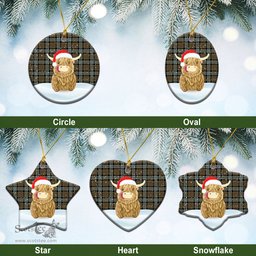 Scottish Graham of Menteith Weathered Tartan Christmas Ceramic Ornament - Highland Cows Style - Tartan Plaid Christmas Decor Scottish Plaid Tartan Plaid - ScotsTee - scotstee.com