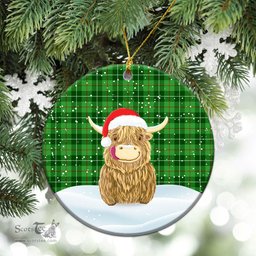 Scottish Galloway District Tartan Christmas Ceramic Ornament - Highland Cows Style - Tartan Plaid Christmas Decor Scottish Plaid Tartan Plaid - ScotsTee - scotstee.com