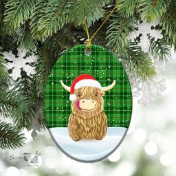 Scottish Galloway District Tartan Christmas Ceramic Ornament - Highland Cows Style - Tartan Plaid Christmas Decor Scottish Plaid Tartan Plaid - ScotsTee - scotstee.com