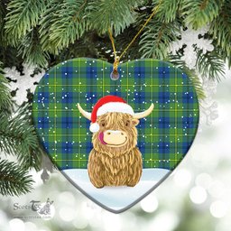 Scottish Johnstone Ancient Tartan Christmas Ceramic Ornament - Highland Cows Style - Tartan Plaid Christmas Decor Scottish Plaid Tartan Plaid - ScotsTee - scotstee.com