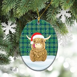 Scottish Kennedy Ancient Tartan Christmas Ceramic Ornament - Highland Cows Style - Tartan Plaid Christmas Decor Scottish Plaid Tartan Plaid - ScotsTee - scotstee.com