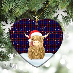 Scottish Home Modern Tartan Christmas Ceramic Ornament - Highland Cows Style - Tartan Plaid Christmas Decor Scottish Plaid Tartan Plaid - ScotsTee - scotstee.com