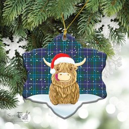 Scottish Douglas Modern Tartan Christmas Ceramic Ornament - Highland Cows Style - Tartan Plaid Christmas Decor Scottish Plaid Tartan Plaid - ScotsTee - scotstee.com