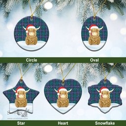 Scottish Douglas Modern Tartan Christmas Ceramic Ornament - Highland Cows Style - Tartan Plaid Christmas Decor Scottish Plaid Tartan Plaid - ScotsTee - scotstee.com